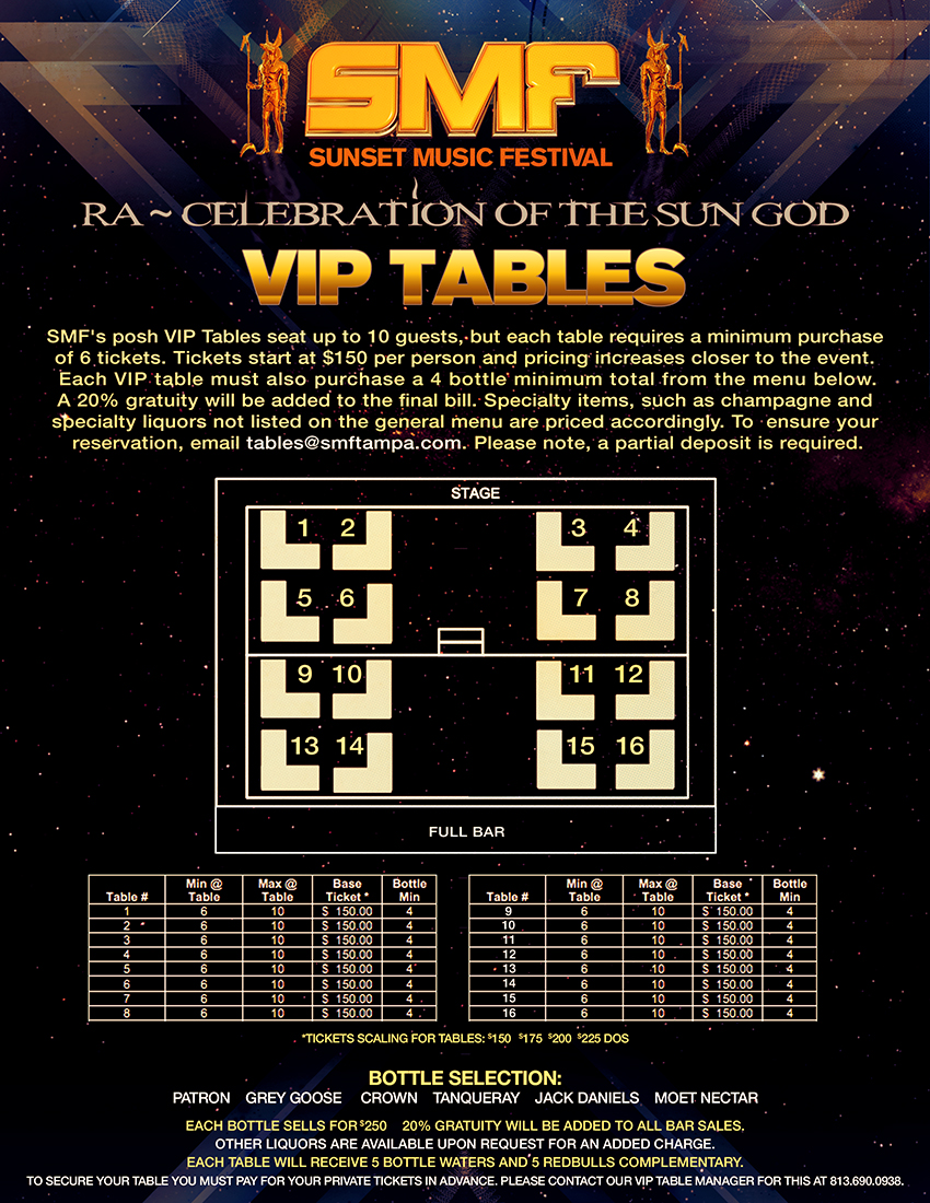 Sunset Music Festival 2013 VIP Tables Sunset Music Festival 2013 VIP Tables